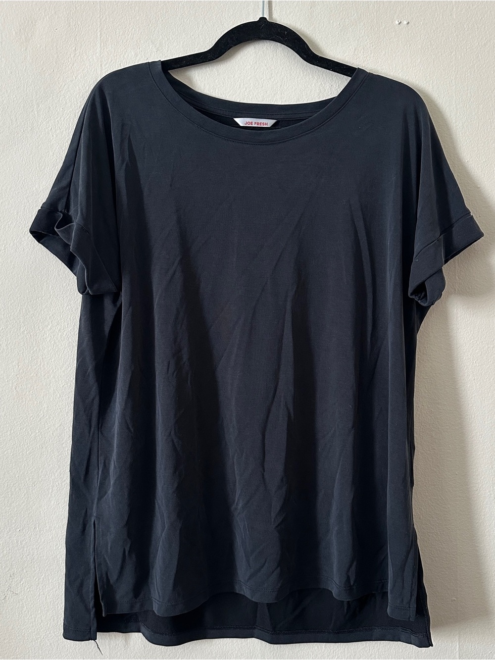 Joe Fresh Black Short-Sleeve Relaxed Crew Tee